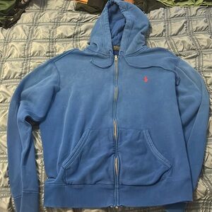 Polo Ralph Lauren Mens Blue Zip Hoodie (Size XL)